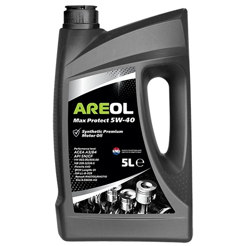 AREOL Max Protect 5W-40 (5L) масло моторное синтетика ACEA A3/B4 / API SN/CF VW 502.00 505.00 MB 229.3 - купить по