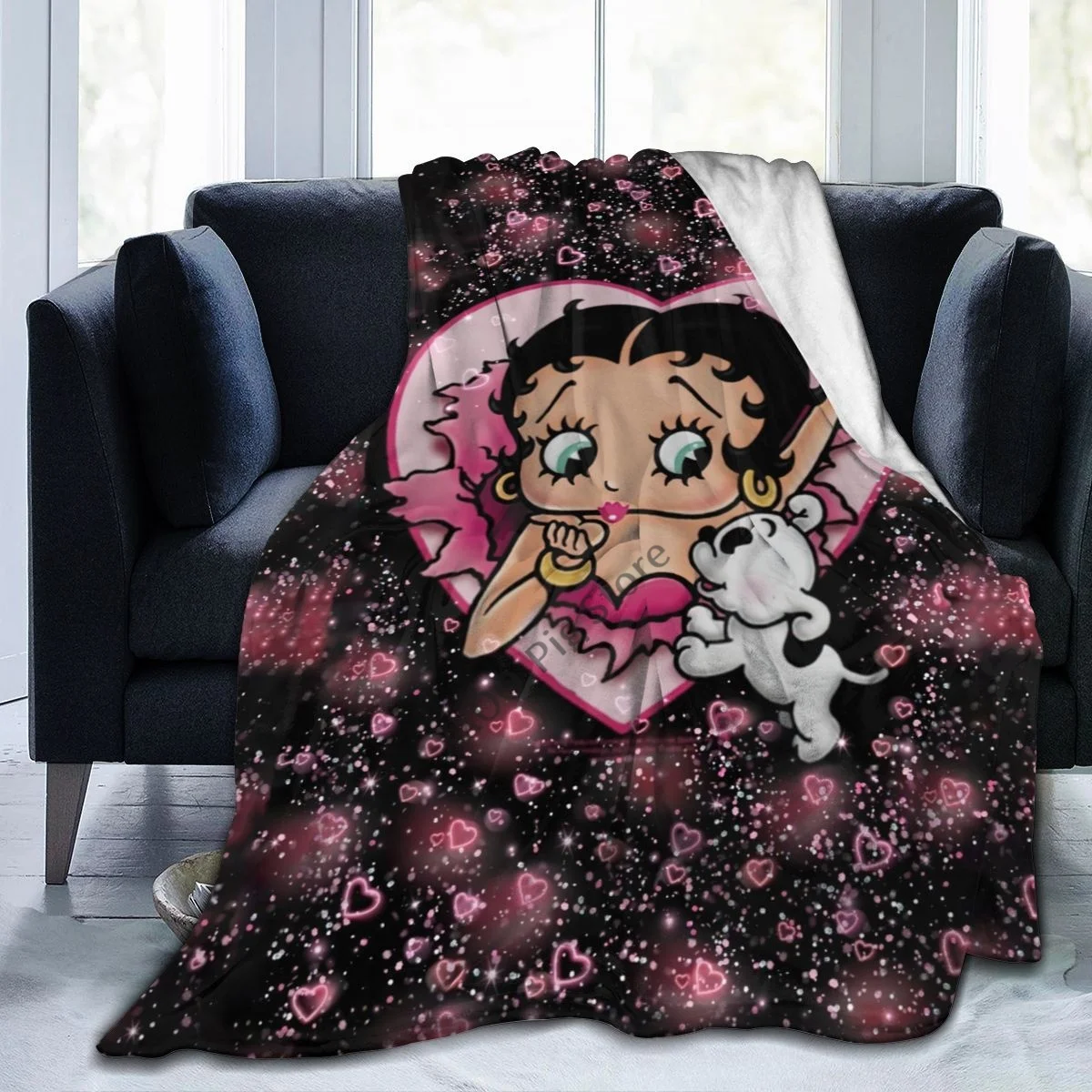 

Betty Boopes Blanket Flannel Throw Blankets Micro Fleece Cozy Plush Covers for Bed Car and Home Decoration-YU08