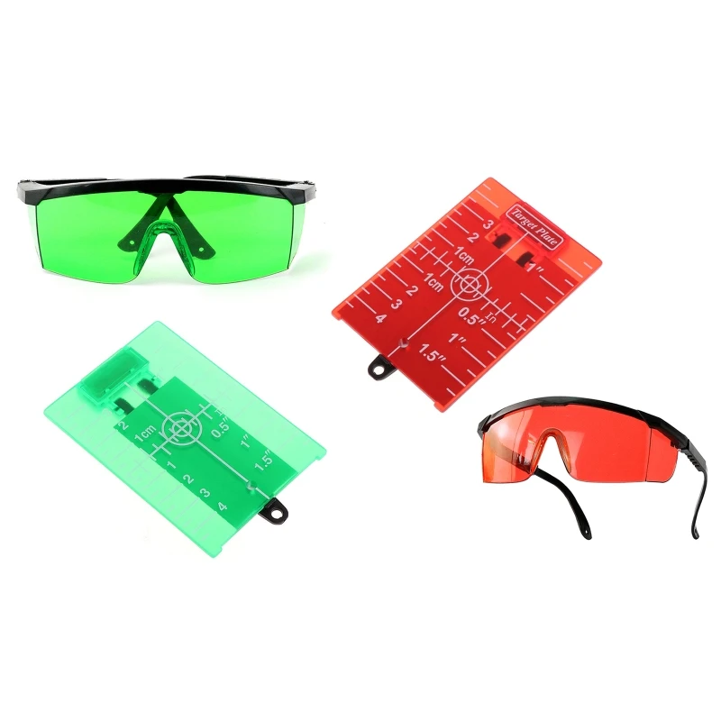 

Target Card Plate Level Tool Rotary for Cross Line Horizontal Vertical with for Protection Goggle Glasses
