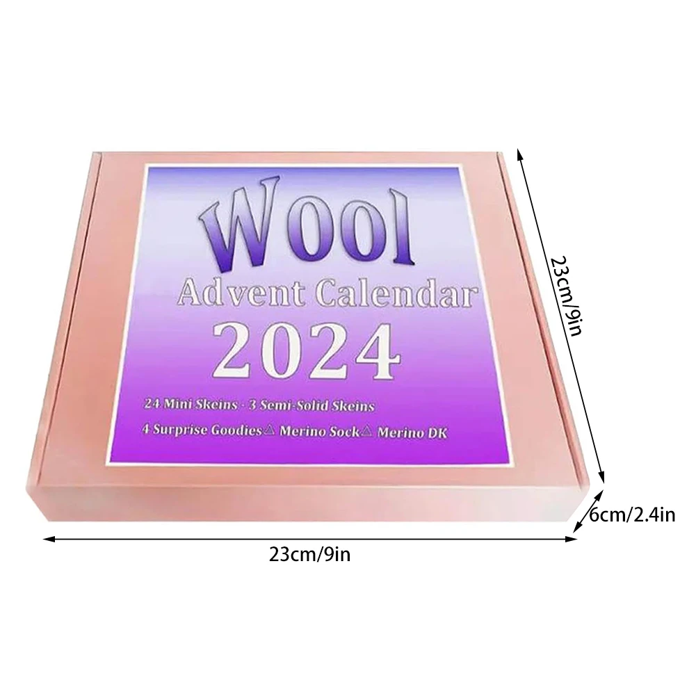 Календарь из шерсти 24-дневный праздничный дегустационный мини-моток пряжи
