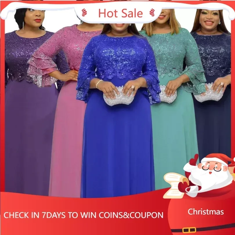 Женское Платье Макси В Африканском Стиле Элегантное Вышитое Свадебное Анкары