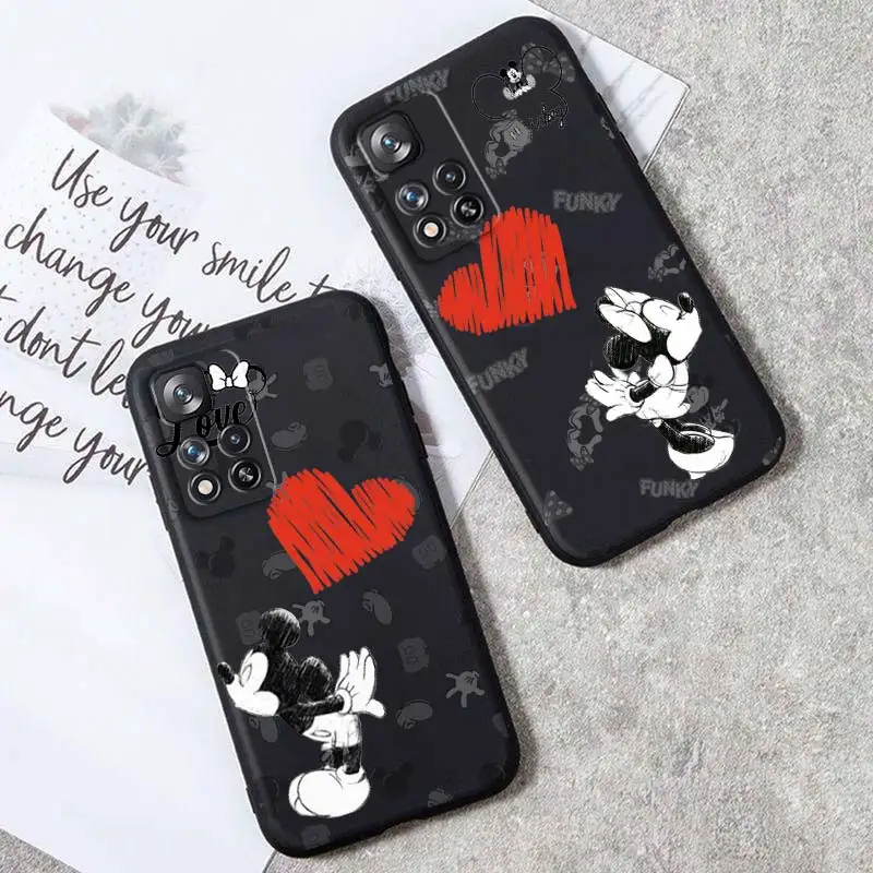 

Mickey Minnie Disney Cartoon Phone Case For Xiaomi Redmi Note 12 11E 11S 11 11T 10 10S 9 9T 9S 8 Pro Plus 5G 7 Black Cover