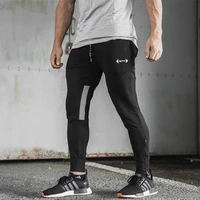 mens sweatpants splicing contrasting colors zip pocket trousers outdoor running training fitness cotton stretch printed pants