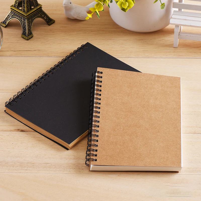 

1PC Notebook Sketchbook Diary for Drawing Painting Graffiti Soft Cover Black Paper Planner Agenda Notepad Office School Supplies