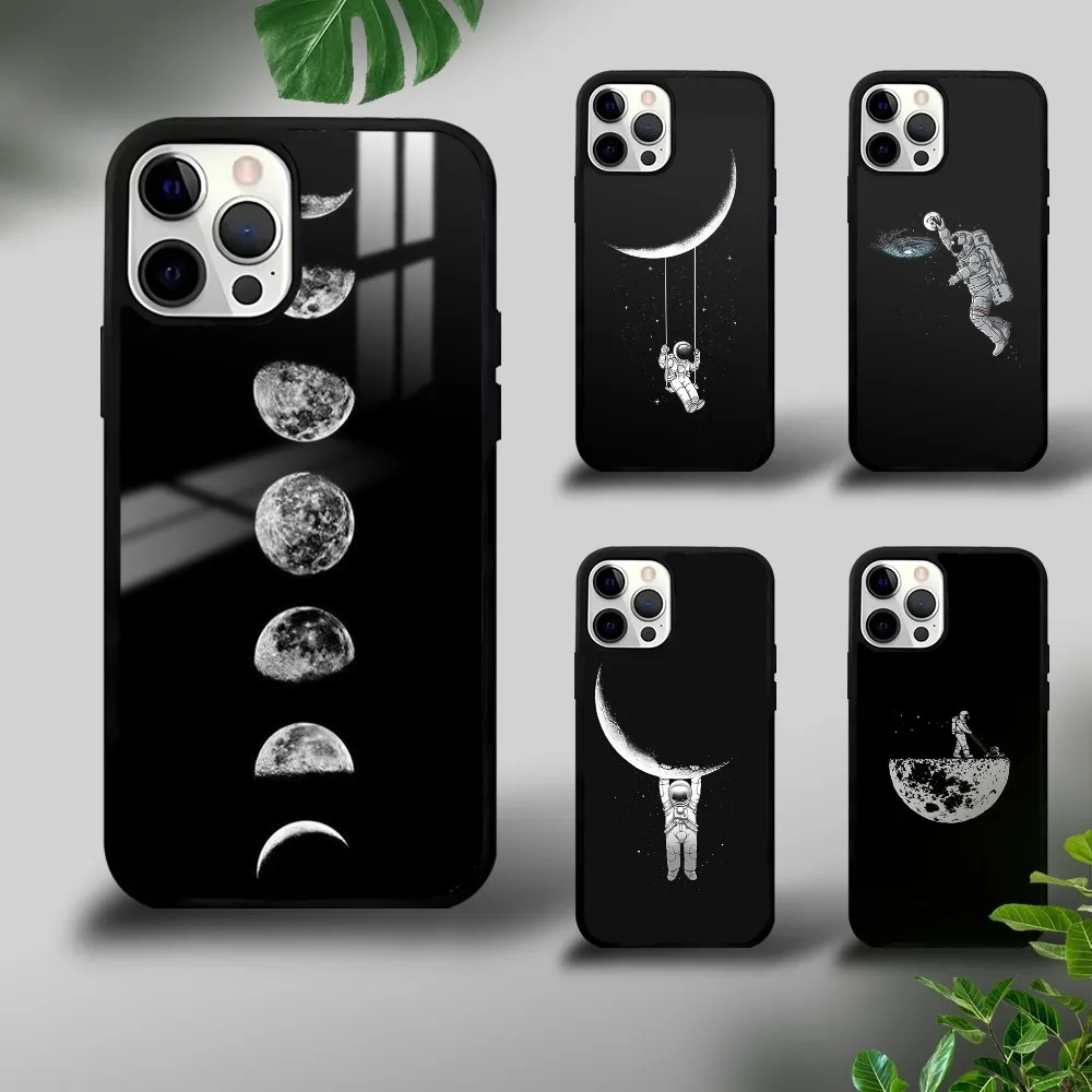 Чехол для телефона с космосом луной астронавтом iPhone 16 15 14 13 12 11 Pro Xs Max Mini Plus Celulares Hard