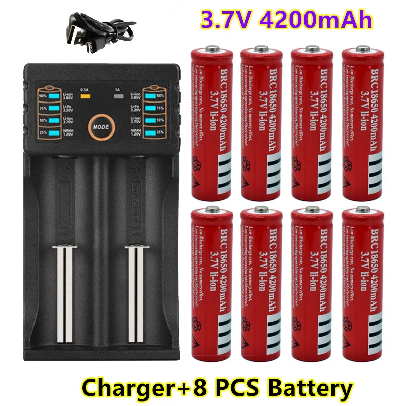 

3,7 V wiederaufladbare liion batterie für Led taschenlampe batery litio batterie + ladegerät