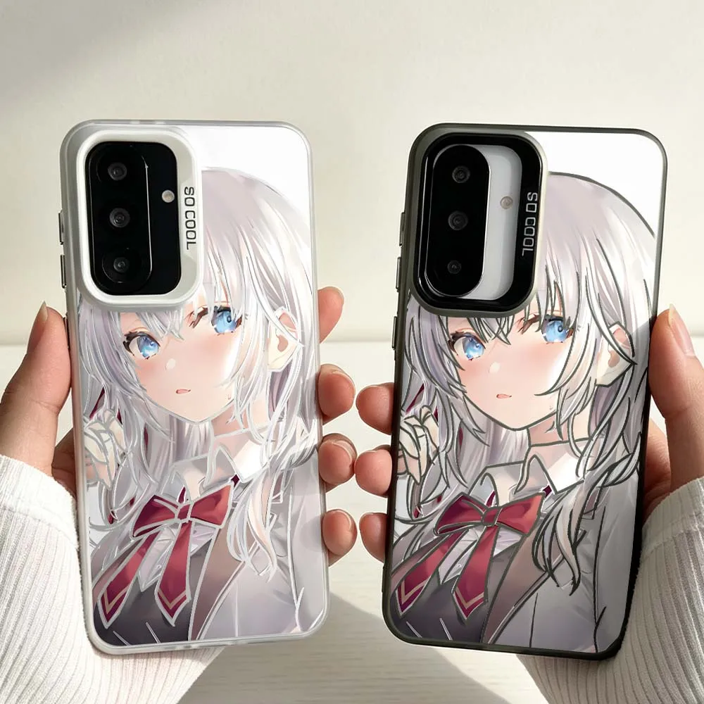 Фото Милый аниме-чехол Alya Soft для Samsung Galaxy A06 A07 A16 A14 A22 A25 A26 A33 A35 A36 A55 A56 M55, цветной серебристый. №1
