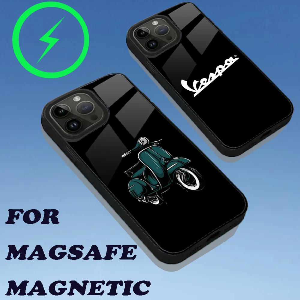 Чехол для телефона V-VespaS Scooter iPhone 15 14 13 12 11 Plus Pro Max Mini Magsafe с магнитной беспроводной