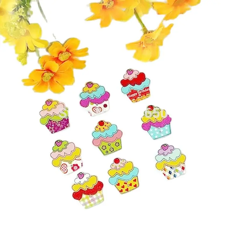 

50 шт./упаковка, деревянные декоративные пуговицы с 2 отверстиями