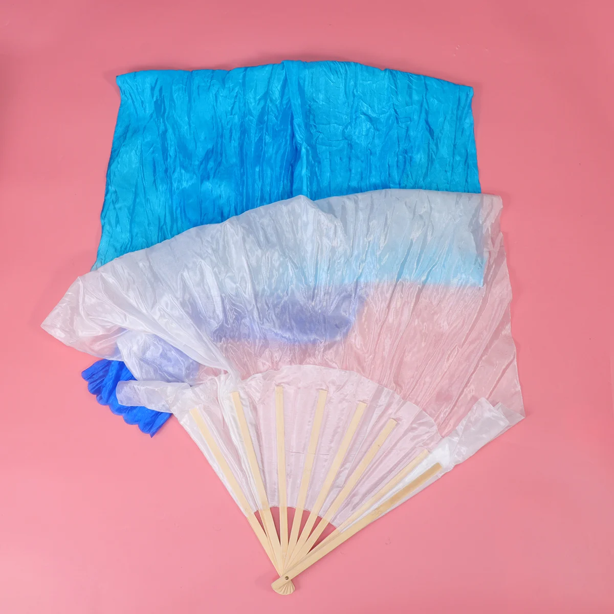 

18m Long Dance Fan Fan Yangko Fan Fan Square Dance Morning Practice Fan Blue Fans