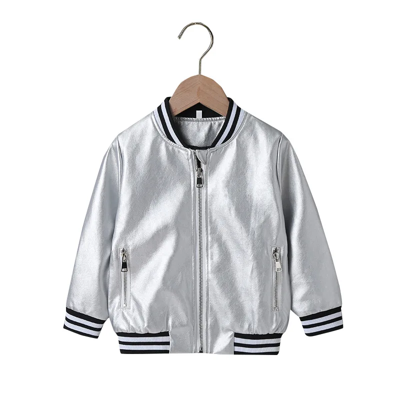 

Трендовые детские товары 2023 Новое поступление Роскошные детские пальто бейсбольные стильные белые стильные кожаные куртки на молнии для м...