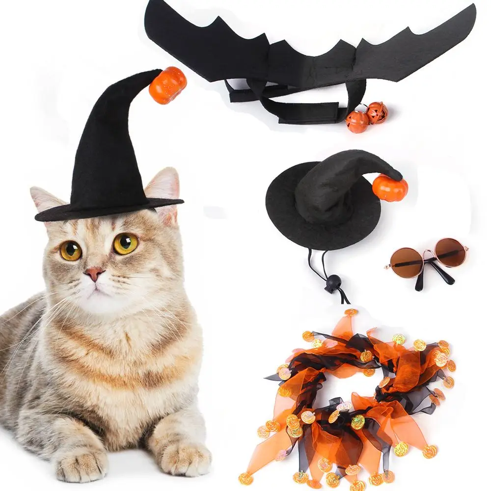 

Cute Cosplay Dress Up Glasses Cats/Dogs Pet Transformation Costume Pumpkin Hat Bat Wings