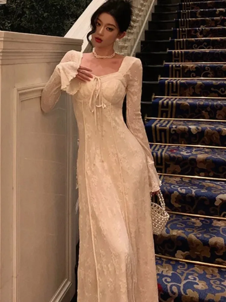 Новинка осенние элегантные технические платья для женщин винтажные однотонные