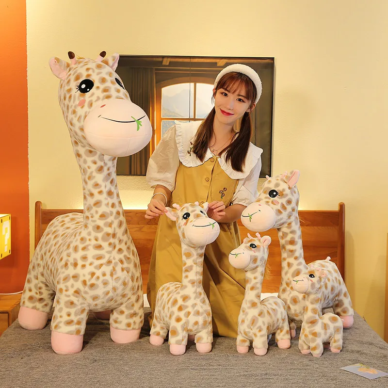 

New Giraffe Doll Plush Toy Simulation Station Version Little Deer Doll Cloth Doll Birthday Gift Home Furnishings
