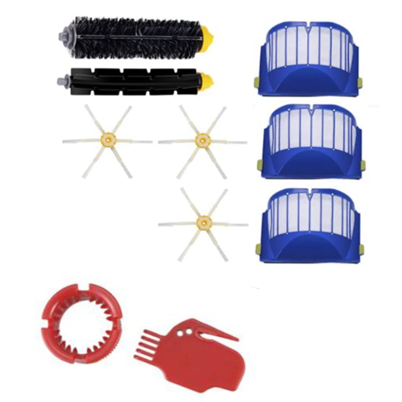 

Compatible For Irobot Roomba 600 Serie,610 620 625 630 650 660 Bristle&Flexible Beater 3-Armed Brush Filters Kit 10 PCS