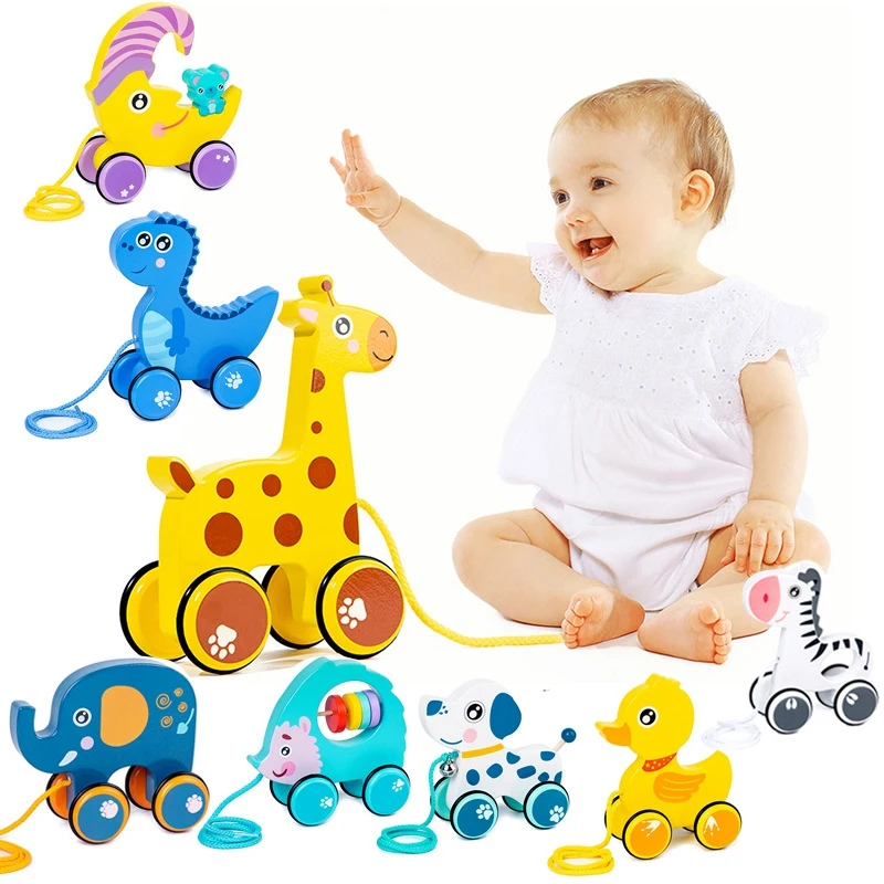 Детская игрушка для прогулок на веревке креативная милая мультяшная машина