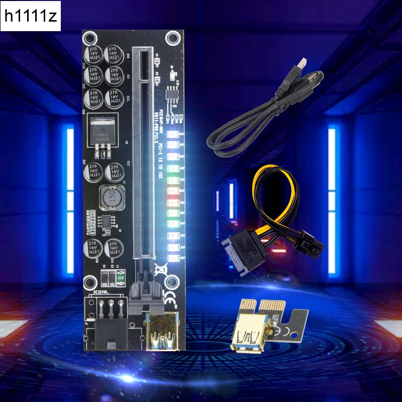 

PCIE Riser V011 Pro Plus 011 Riser for Video Card Riser PCI Express X16 Extender USB 3.0 SATA to 6Pin Power for BTC Mining Miner