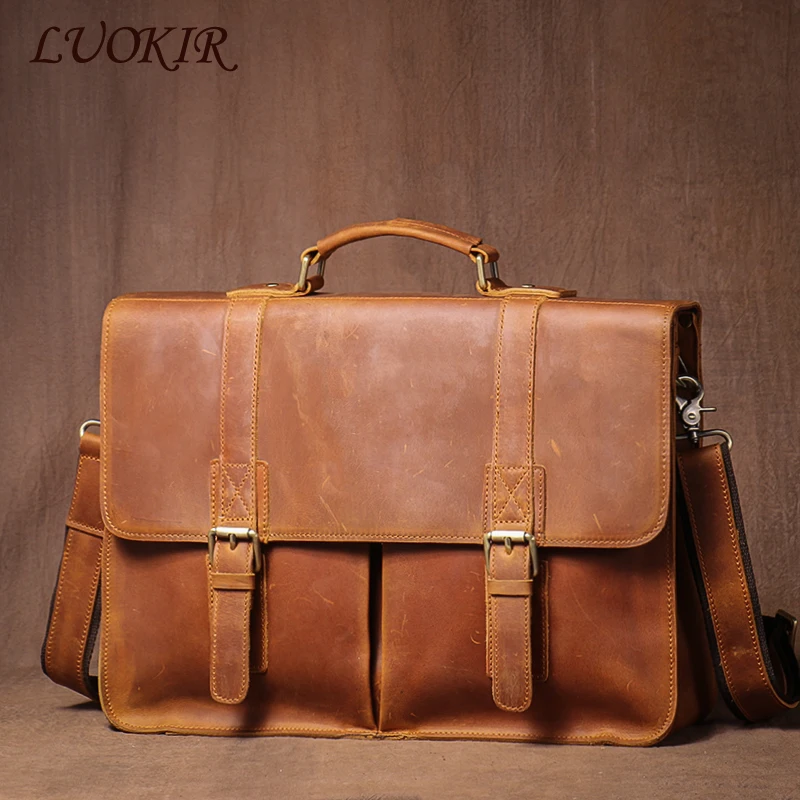 Leather Luxury Briefcases For Men Designer Work Business Tote Bolsas Black Handbag  Shoulder Lawyer Square A4 Side Crossbody Bag - AliExpress