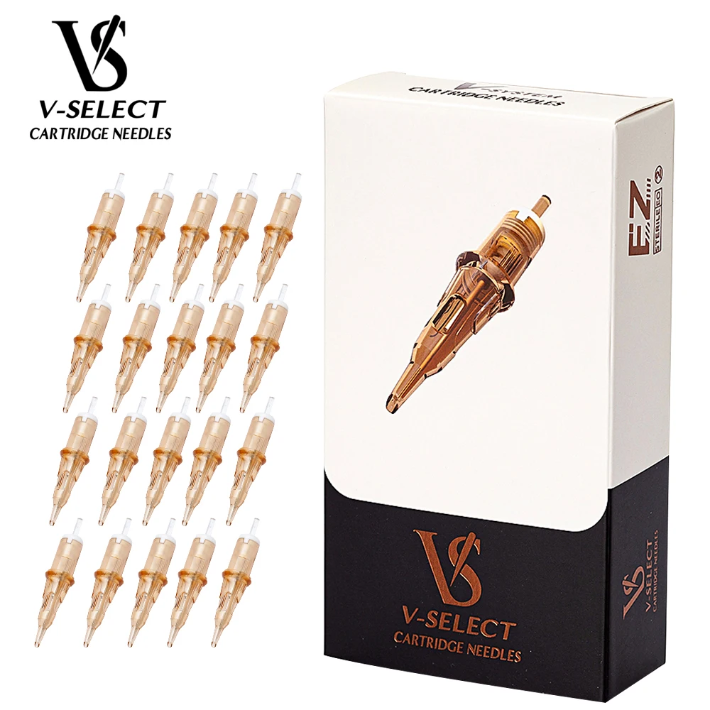 EZ V Select Tattoo Cartridge Needles #10 (0.30 MM) Round Liner Safety Elastic Membrane for Rotary Machines 20 PCS/Box