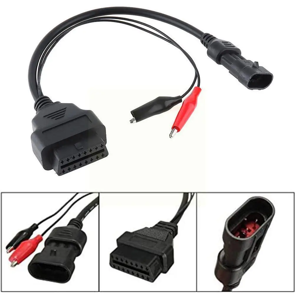 

Автомобильный Кабель 3 Pin OBD кабель для FIAT Romeo 3 Pin Male к OBD 16pin адаптер OBD2 OBDII DLC 16 Pin Female диагностический инструмент для La L8E7