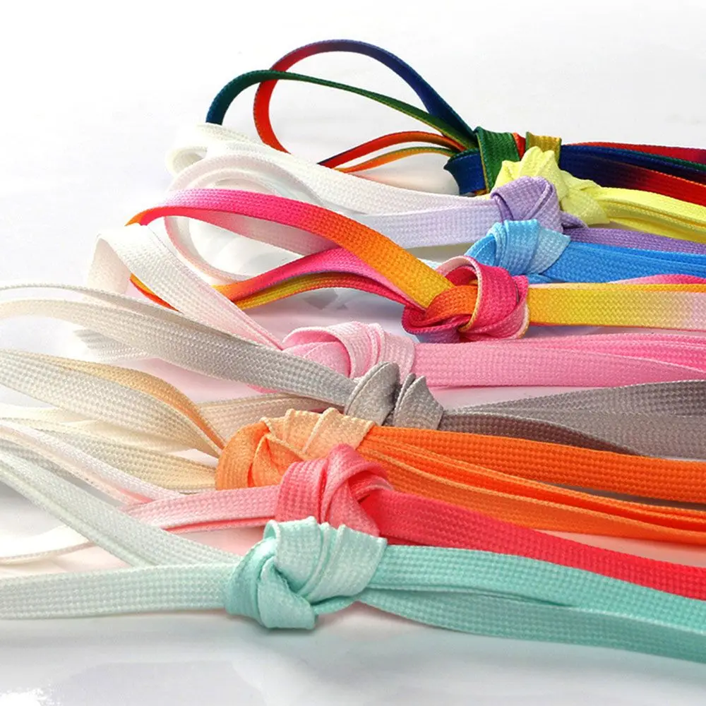 

1Pair 120cm Shoelaces Candy Color Rainbow Gradient Flat Round Bootlace Shoe Laces Shoe Strings Multi-color Shoelaces Wholesale