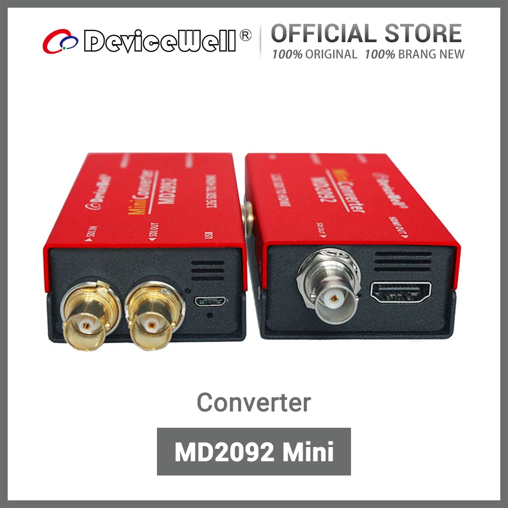 

DeviceWell MD2092 Mini Signal Converter 4K 1080P 12G to 3G SDI / HD HDMI-Cable Video Converter for UHDIV/FHDTV/HDTV/SDTV