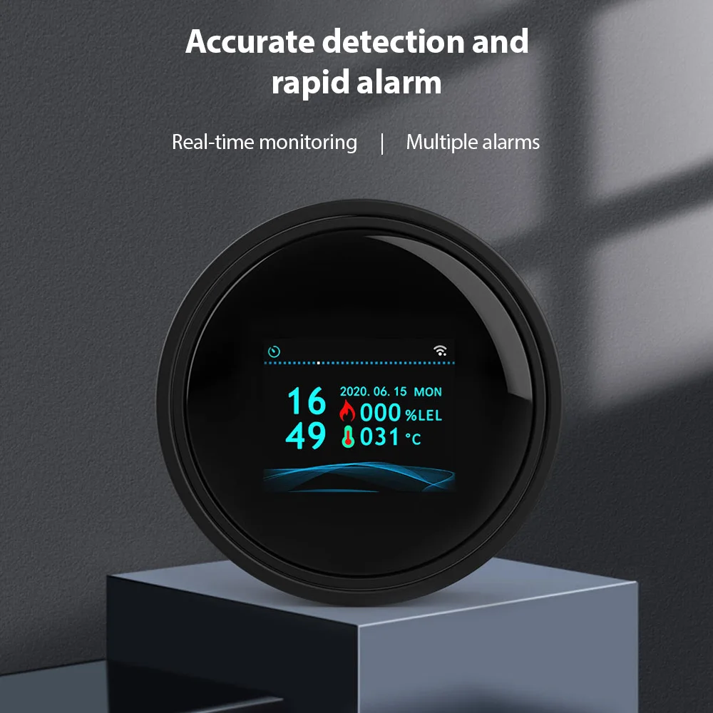 Детектор утечки газа Wi-Fi детектор для дома кухни ванной складов с цветным