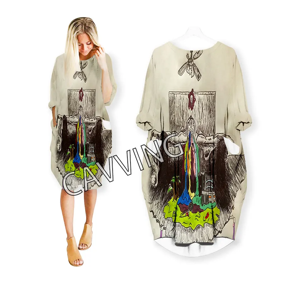 

CAVVING 3D Print Twenty One Pilots Fashion Funny Shirt Suit Harajuku Top Women Clothes Women's Skirt Long-sleeved Dress