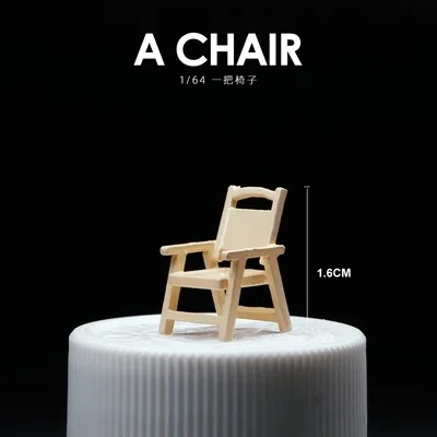 

1: 64 Doll Handmade Chair Colored Figure for Diorama