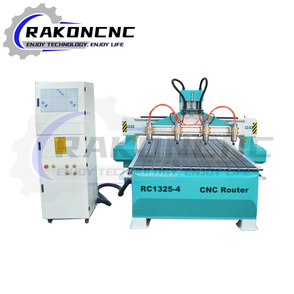 

Cnc Machine With Four Working Heads 1325 1530 Model One For Multi Spindle Wood Engraving Mdf Cutting Cnc Router
