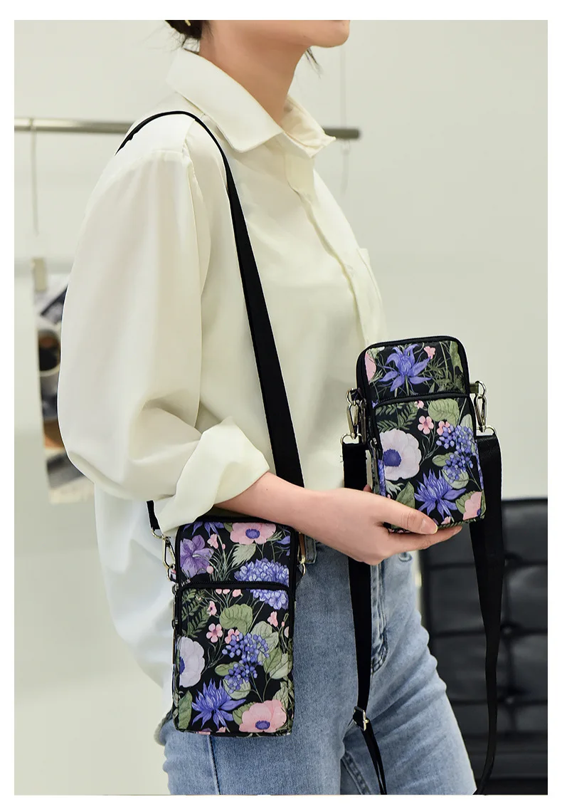 New 2023  Big Screen Mobile Phone Bag Women Crossbody Oxford Cloth Zipper Urban Simple Fashion Business Versatile One Shoulder