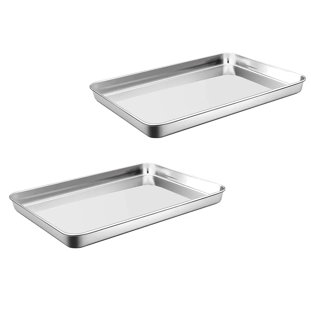 

Baking Sheet Tray Pan Stainless Steel Cookie Oven Plate Pans Cakemetal Toaster Serving Nonstick Non Stick Steaming Pizzabarbecue
