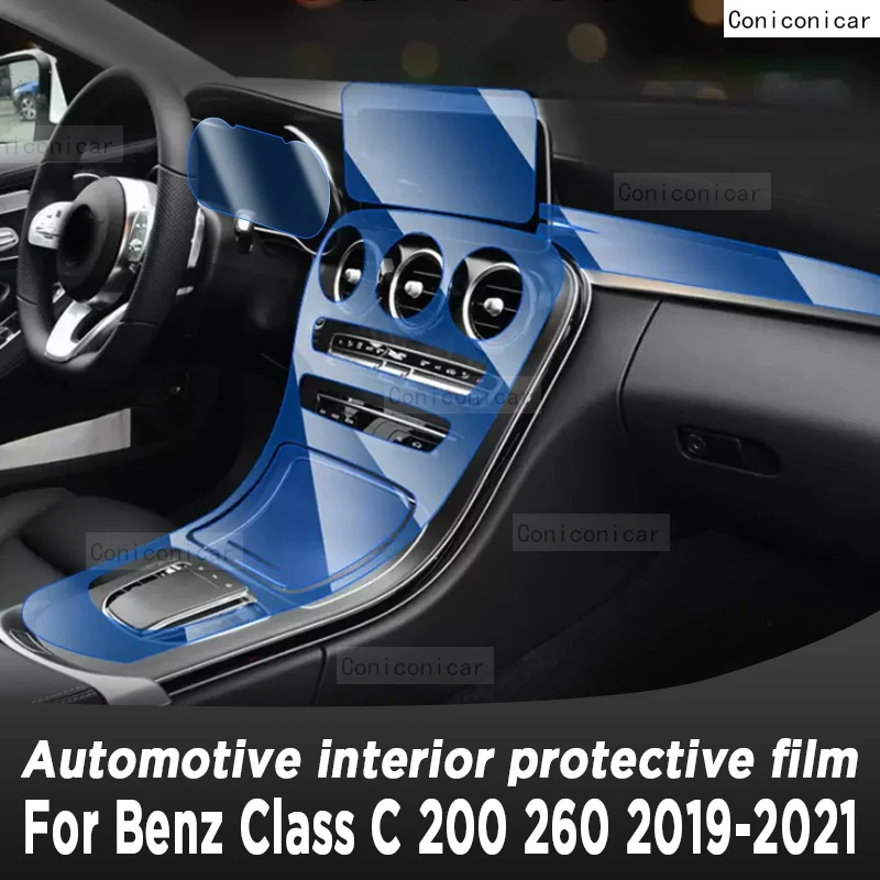 

For Mercedes Benz Class-C W205 C260 C300 2019-2021 Gearbox Panel Navigation Automotive Interior Screen Protective Film Cover TPU