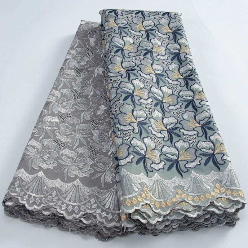 

Новинка 2,5 + 2,5 ярдов/комплект, двухцветная африканская швейцарская вуаль, кружево высокого качества 2023, нигерийская вышитая кружевная ткань для женщин A3211