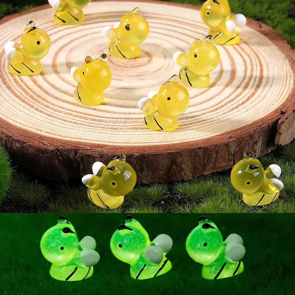 50 шт. светящиеся мини-фигурки пчел мини-смоляные пчелы крошечные смоляные для DIY