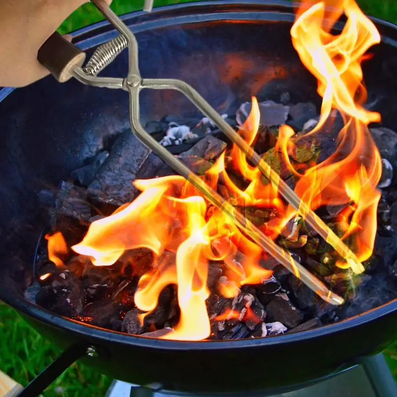 Щипцы для костра из нержавеющей стали деревянный захват духовки гриль Грейфер