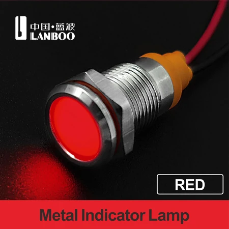 

Металлическая индикаторная лампа LANBOO, 6 мм, 8 мм, 10 мм, 12 мм, красная, зеленая, синяя, желтая, одинарная фотолампа с 12 В, 24 В, 220 В