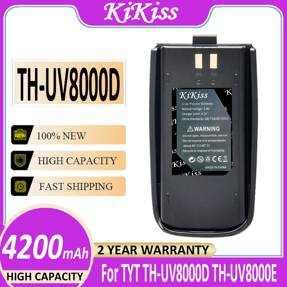 

Original KiKiss Battery THUV8000D 4200mAh For TYT TH-UV8000D TH-UV8000E UV8000E TC-8000 TC-8000V Radio UV8000D Walkie Talkie