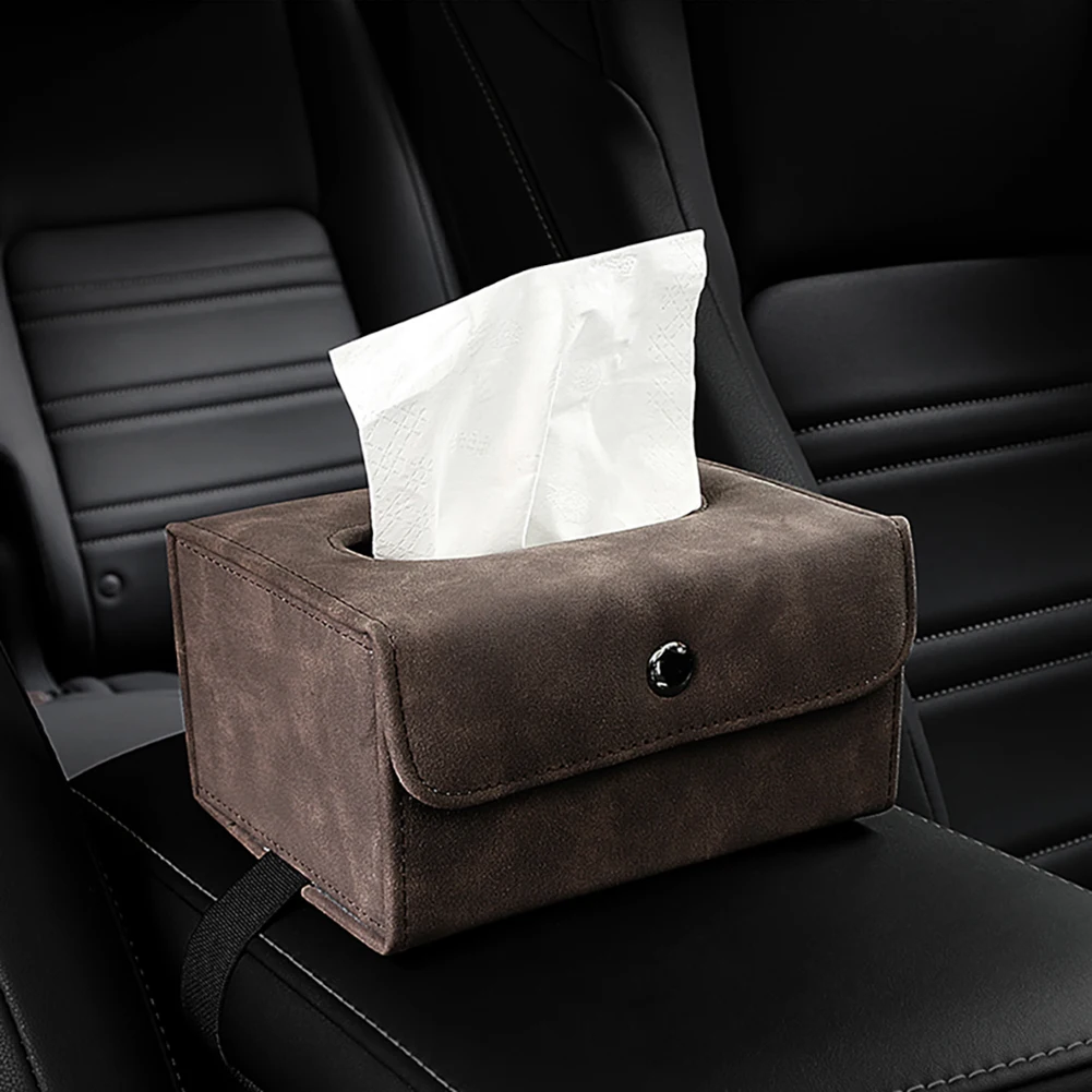 

Car Tissue Box Holder with Removable Spring Buckle Waterproof Napkin Container Folding Wipes Dispenser Napkin Box for Household