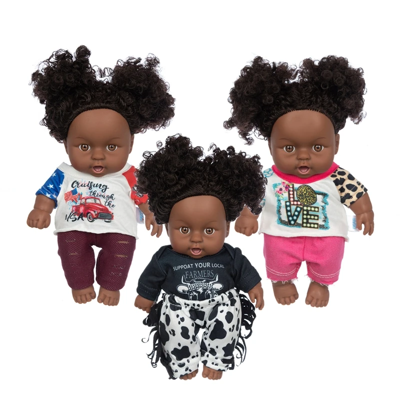 

3 Style Leisure Suit New Baby African Dolls Pop Reborn Silico Bathrobre Vny 20cm Born Poupee Boneca Baby Soft Toy Girl Todder