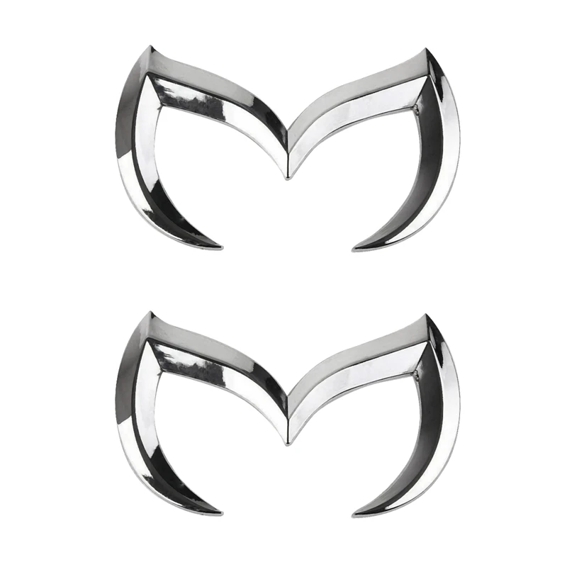 

2X Silver Evil M Logo Emblem Badge Decal For Mazda All Model Car Body Rear Trunk Decal Sticker Nameplate Decor