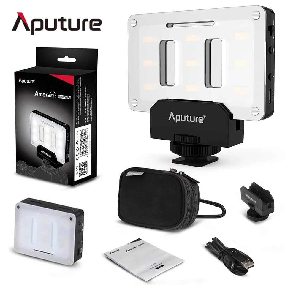 

Aputure Amaran AL-M9 Portable LED Video TLCI/CRI 95+ On Camare 9*SMD Lights Mini Fill Light Pocket Light for Photography