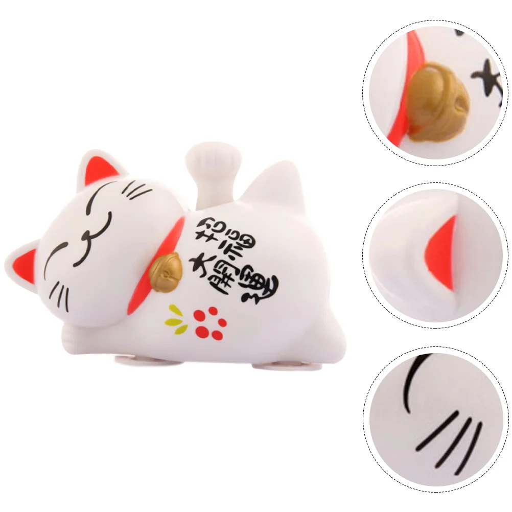 

Cat Lucky Ornament Wealth Waving Solar Welcomingfigurines Statue Maneki Neko Desktop Car Fortune Figurinemini Beckoning Powered
