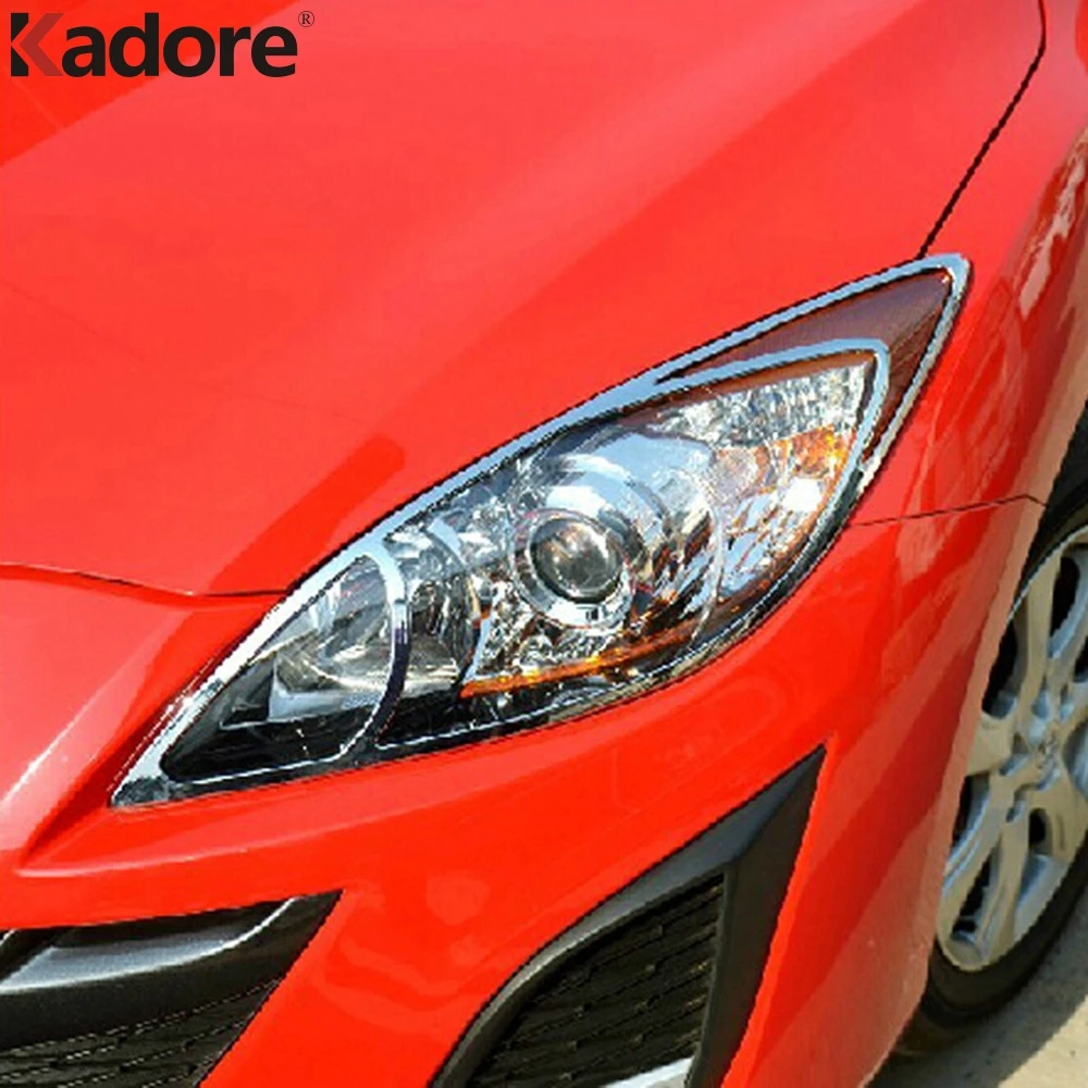 

For Mazda 3 M3 2010 2011 2012 ABS Chrome Front Headlight Lamp Cover Trim Head Lights Hood Moulding Exterior Car Stickers