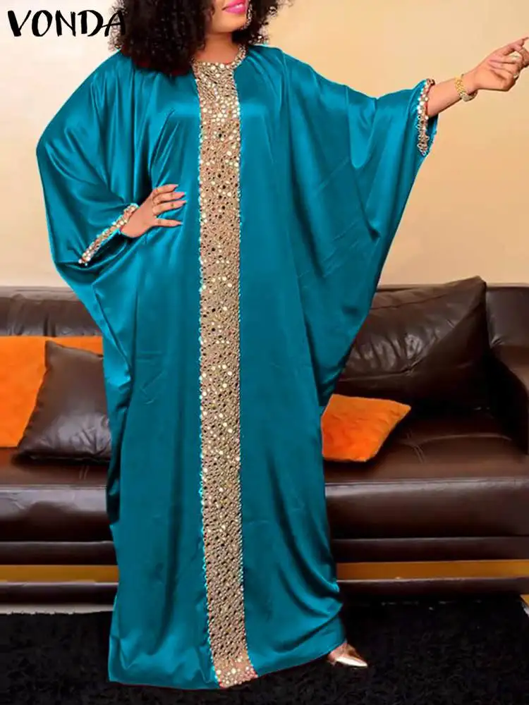 

Свободное женское вечернее платье VONDA, стильный модный сарафан в стиле пэчворк, с принтом, в вечерние ле оверсайз, для весны