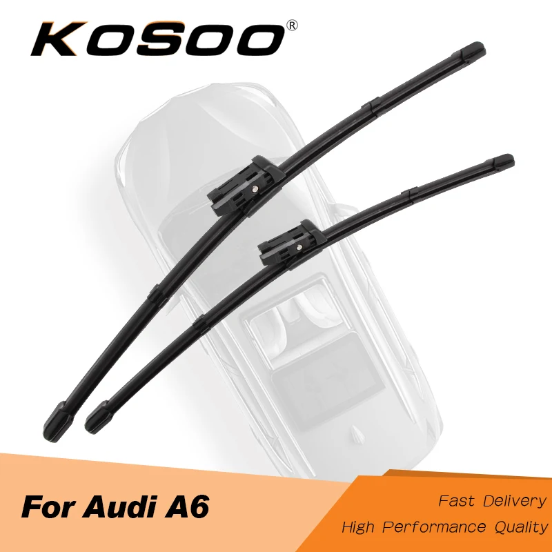 KOSOO For AUDI A6 C5 C6 4F C7 Model Year From 1997 To 2017 Car Windscreen Wiper Blades Fit Hook/Slider/Claw/Push Button Arms