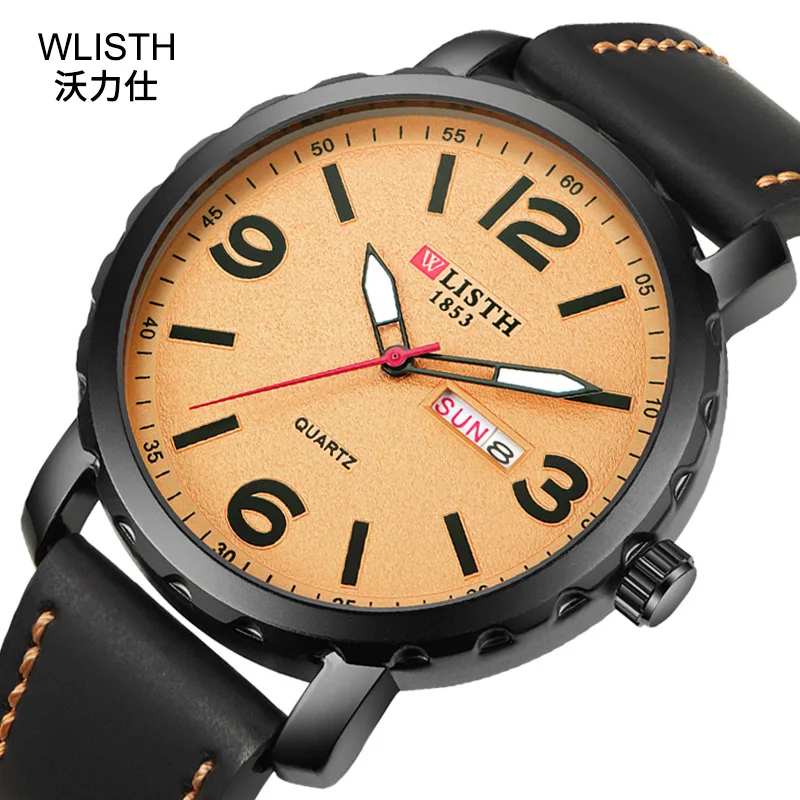 Enlarge WLISTH Men's Watch Top Luxury Brand Sport Quartz Watch Men Watches Waterproof Wrist Watch Man Stainless Steel Date Clock Men