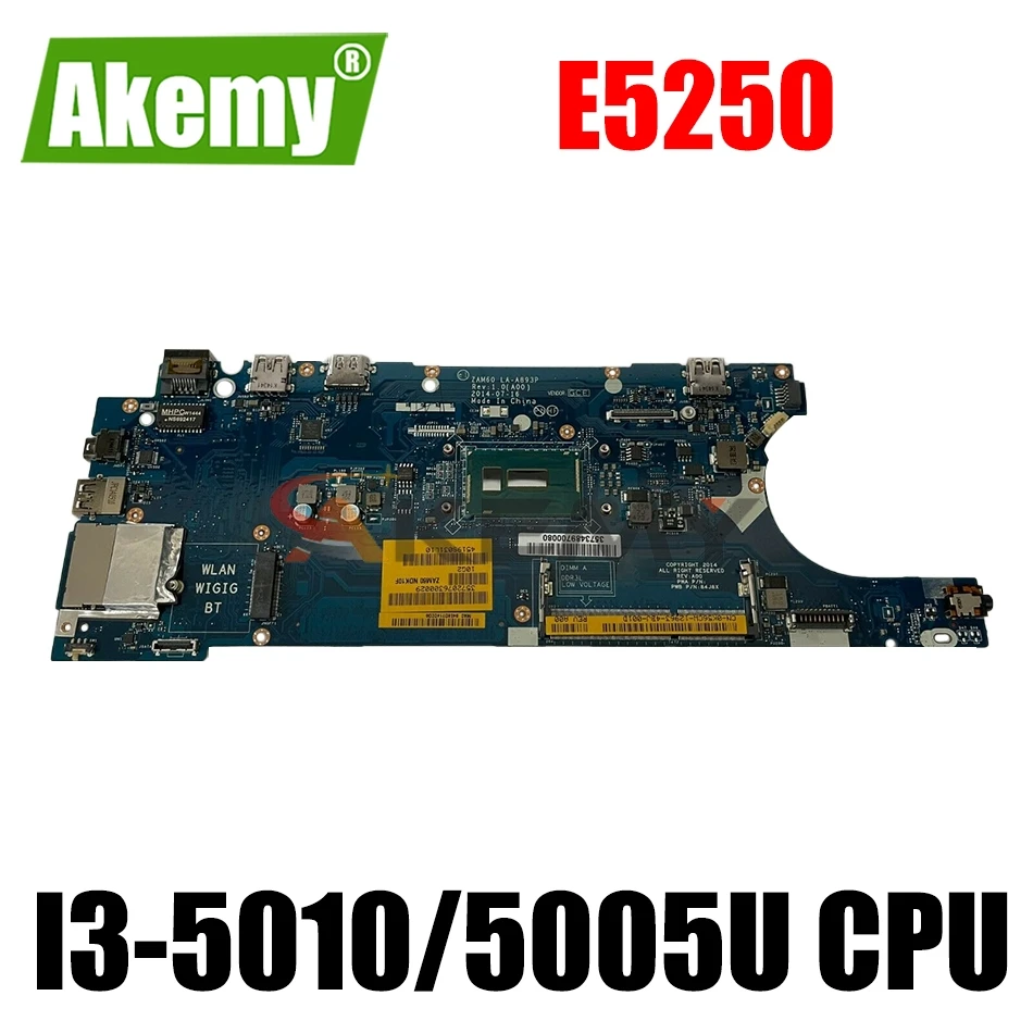 

CN-00G2YCV 0G2YCV Laptop motherboard For DELL Latitude E5250 With I3-5010/5005U Notebook Mainboard LA-A891P DDR3 motherboard