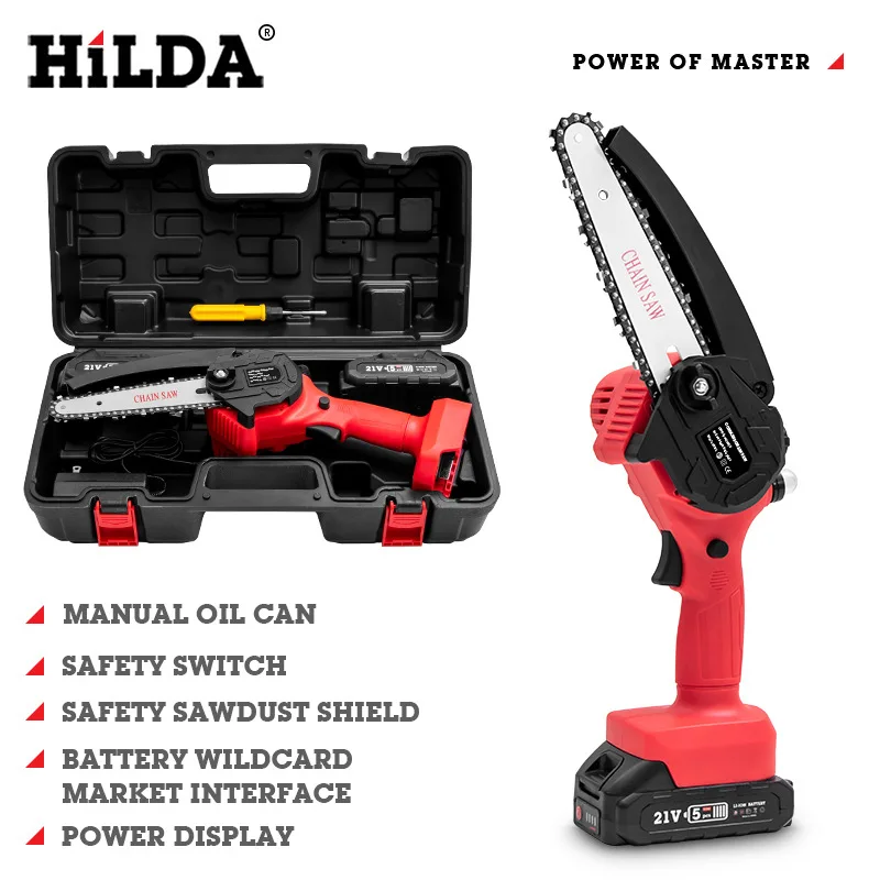 

Electric chain saw lithium electric saws 6 inch 1000 w power saws cutting logging garden tools