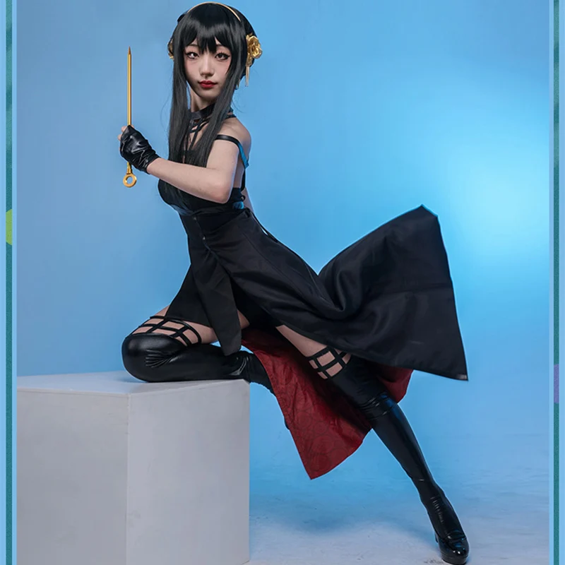 

Anime Cartoon SPY×FAMILY Yor Forger Cosplay Costume Roleplaying Clothes Comic Con Stage Performance Woman Dress Halloween 2022